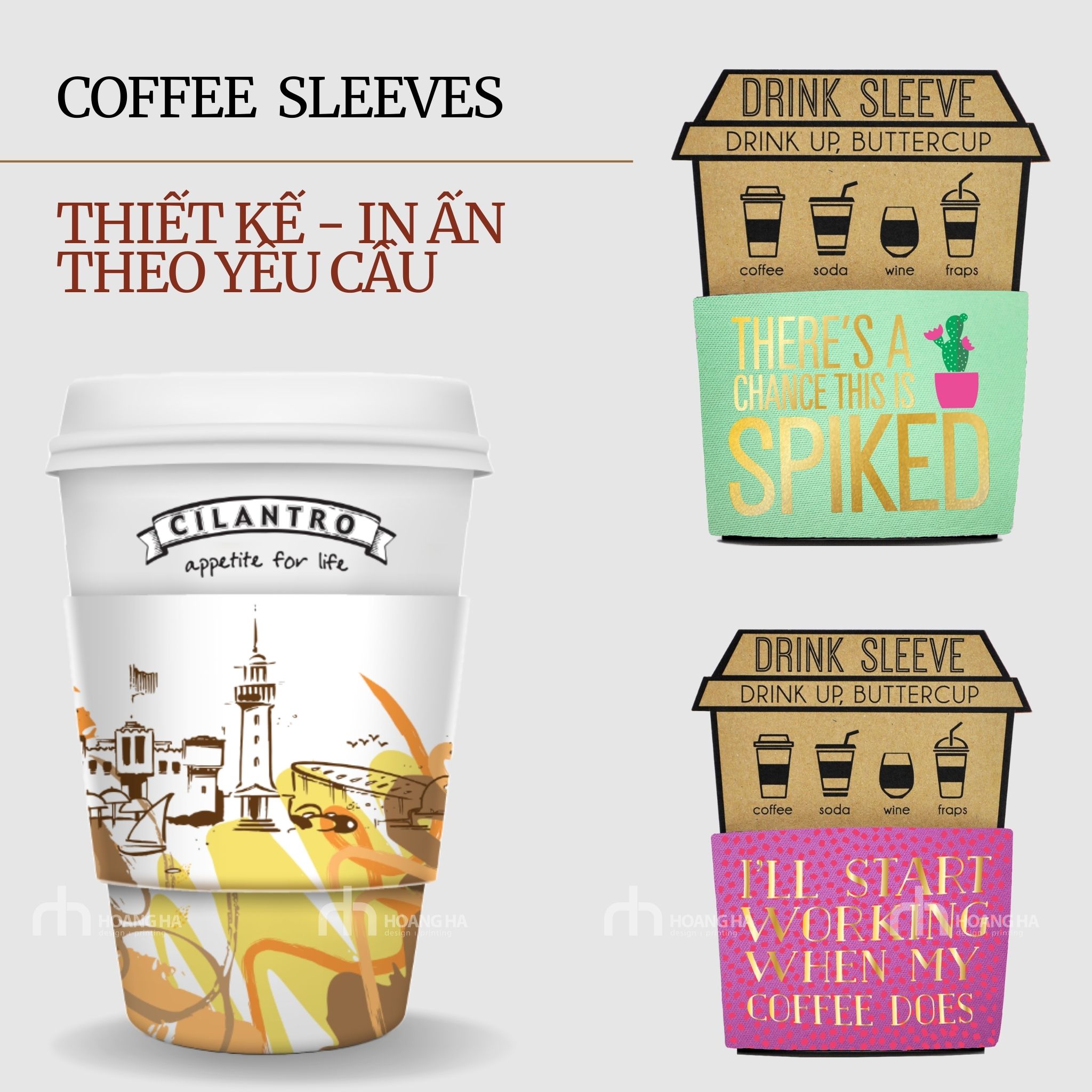 thiết kế - in ấn tay quai ly giấy (coffee sleeves)